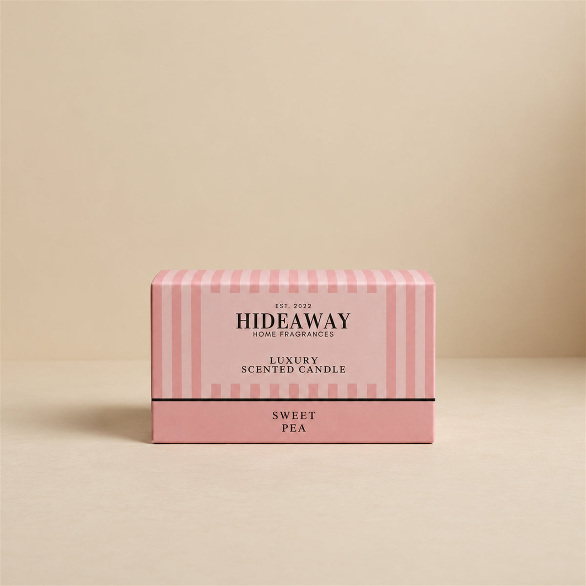Luxury Hideaway Home Fragrances Sweet Pea 3 wick candle with notes of spring hyacinth, sweet pea, jasmine, and vanilla