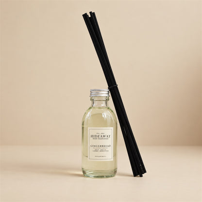 Gingerbread and warm cinnamon diffuser oil refill by Hideaway Home Fragrances with maple, caramel, and cookie notes