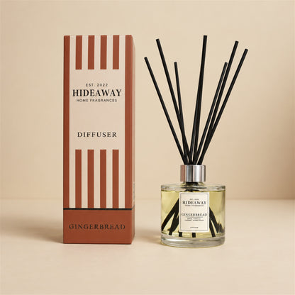 Hideaway Home Fragrances gingerbread reed diffuser with anise, warm cinnamon, and vanilla notes