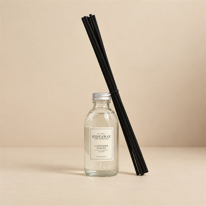 Pouring lavender fields fragrance oil refill for a Hideaway Home Fragrances reed diffuser top-up