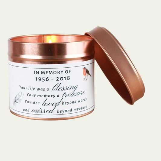 In Loving Memory Keepsake Gift Candle - Hideaway Home Fragrances