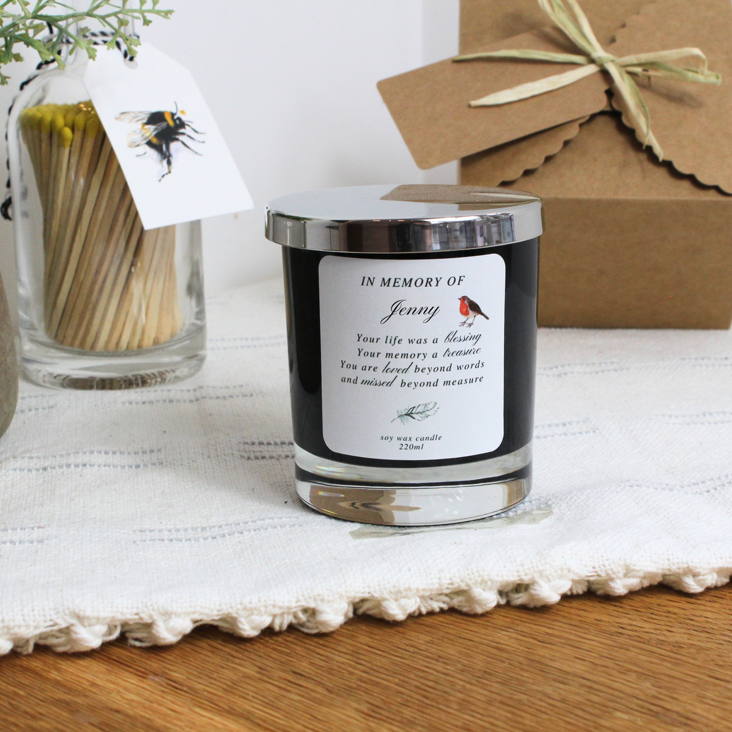 Elegant remembrance candle to cherish and honour a loved one – Hideaway Home Fragrances