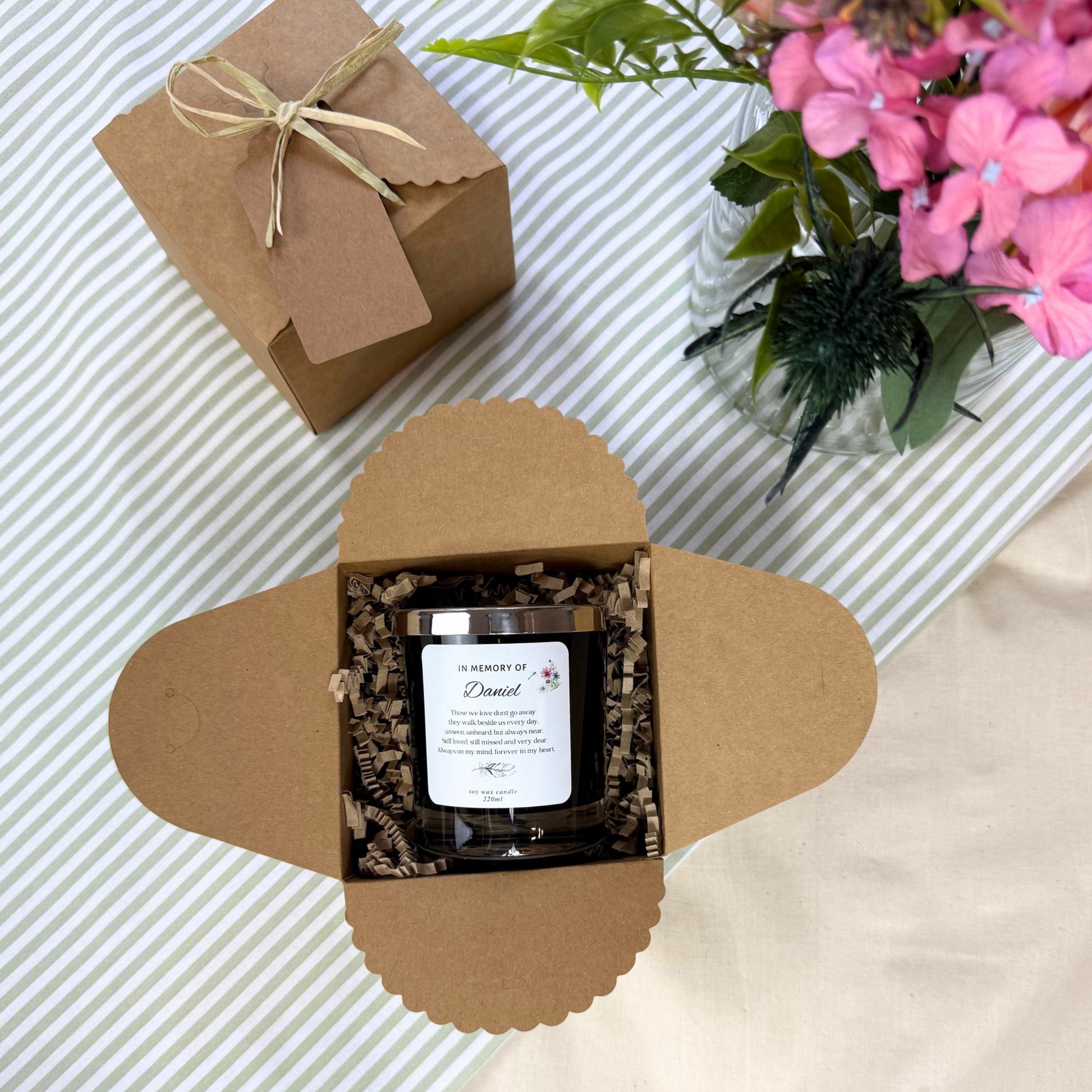 Thoughtful personalised candle keepsake for comfort and remembrance – Hideaway Home Fragrances
