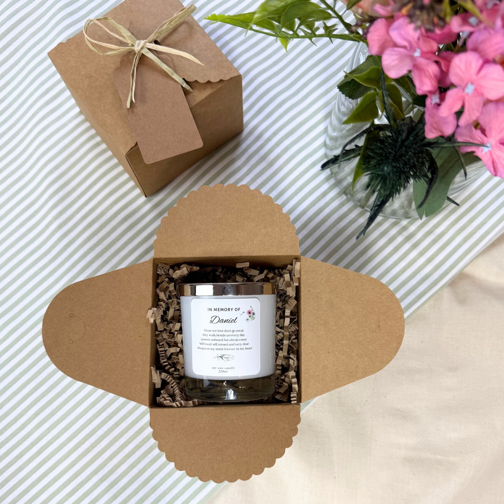 Sympathy candle gift with heartfelt message to keep memories close – Hideaway Home Fragrances