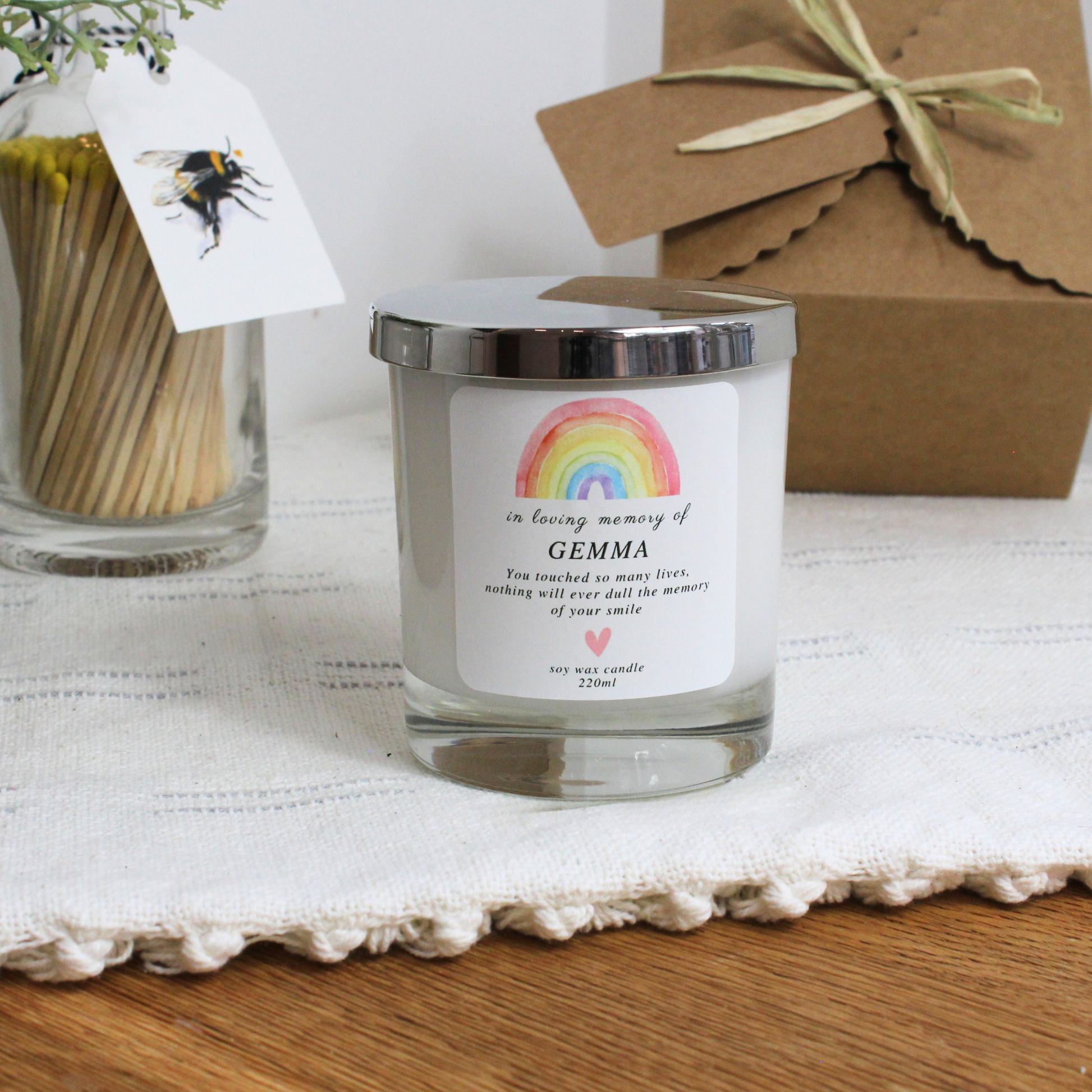 Elegant keepsake candle to honour and remember a loved one – Hideaway Home Fragrances