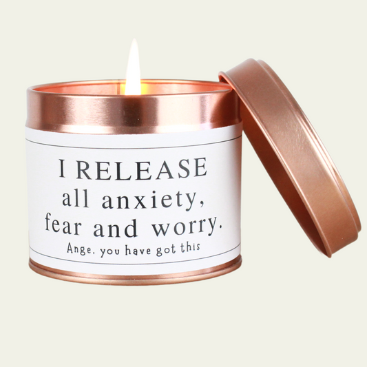 I release all Anxiety, Fear & Worry Personalised Candle Gift - Hideaway Home Fragrances