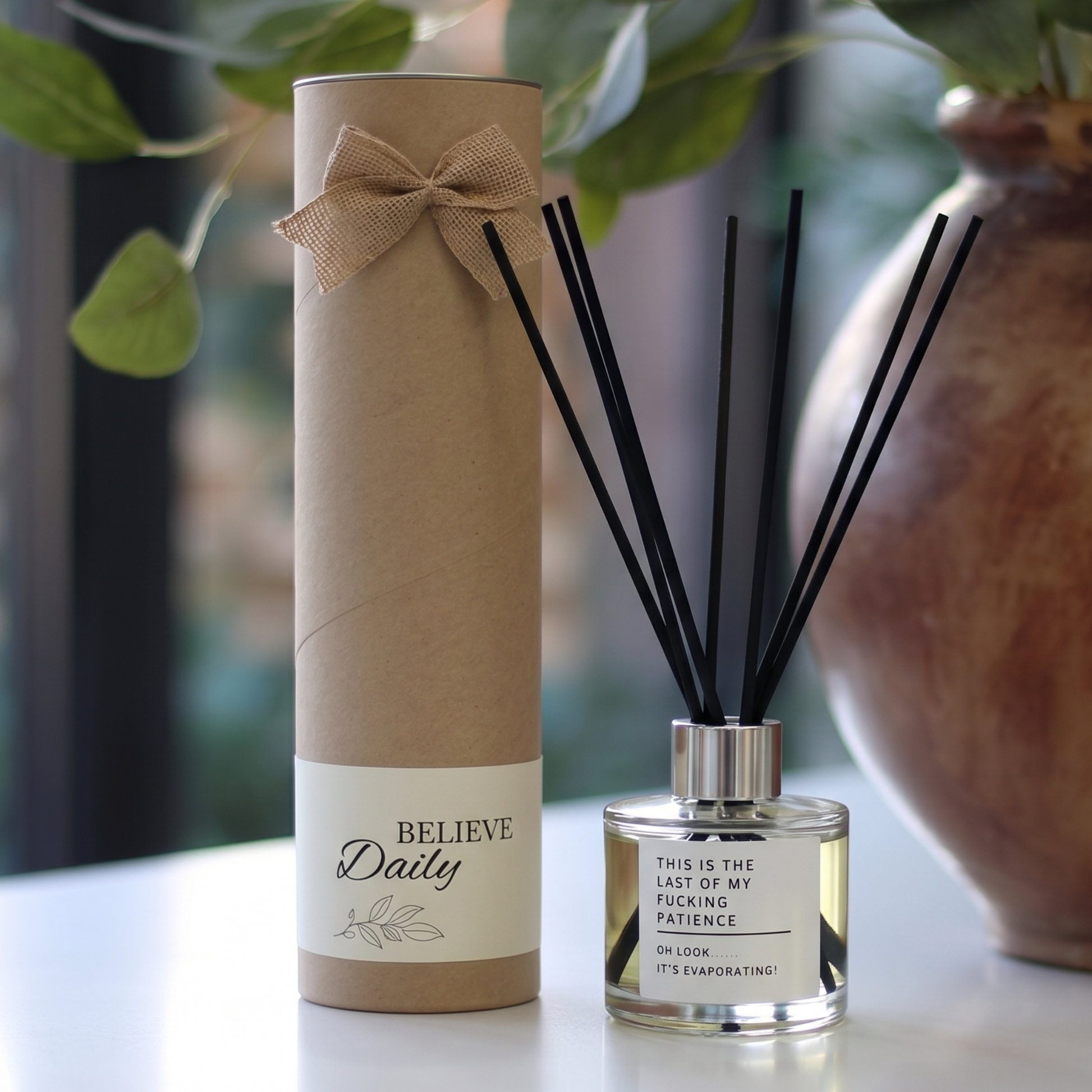 Personalised Last Of My Patience Candle & Reed Diffuser Gift set, beautifully packaged and ready to gift by Hideaway Home Fragrances.