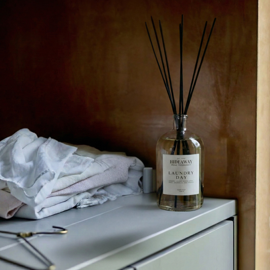 Luxury 1000ml laundry day reed diffuser for large rooms, fresh linen scent with green apple, rose and vanilla