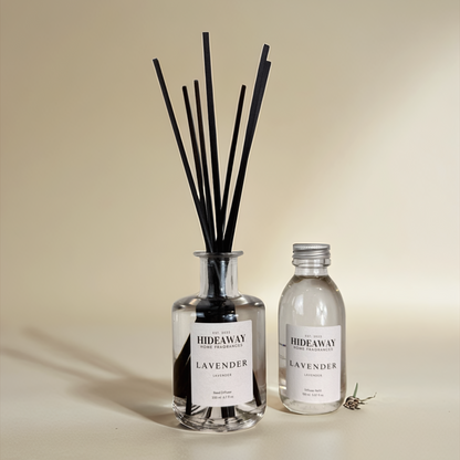 Restorative reed diffuser with pure English lavender for serene spaces – Hideaway Home Fragrances