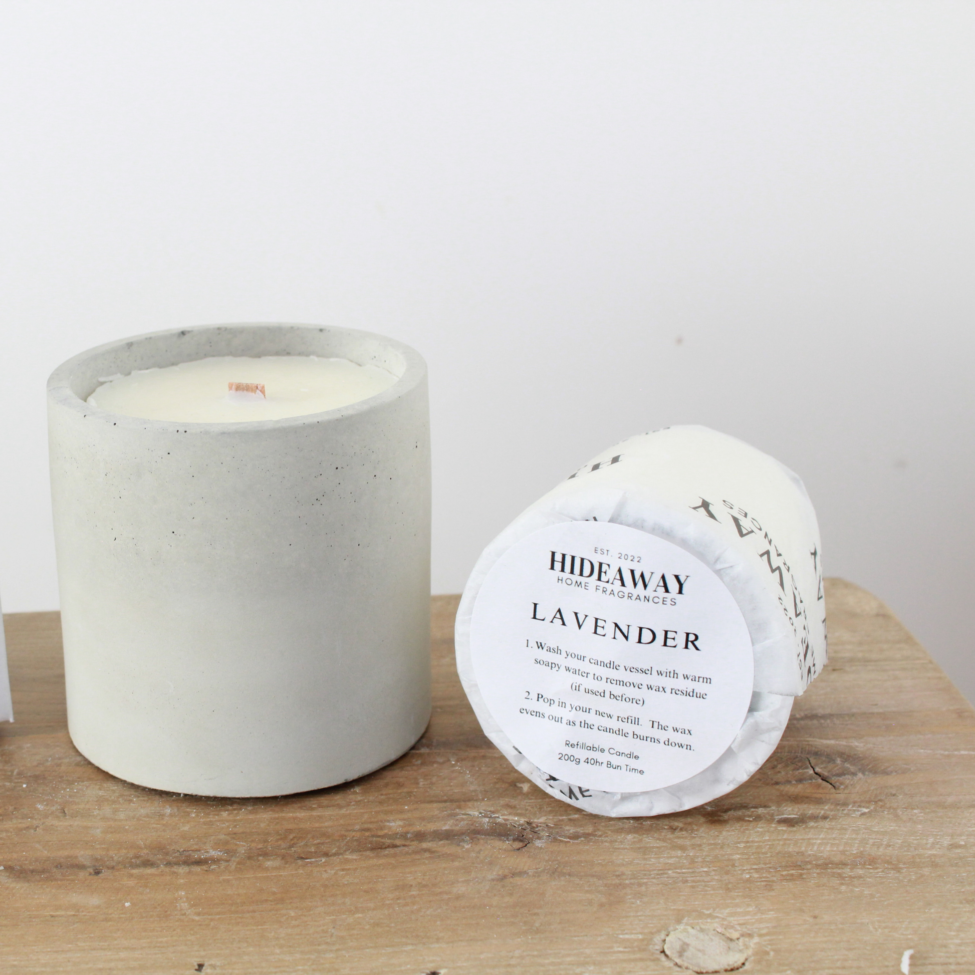 Refill for Lavender Candle to calm the mind and soothe the soul - Hideaway Home Fragrances