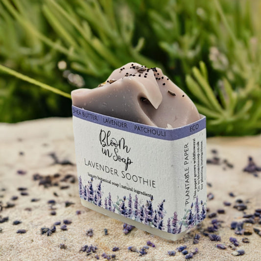 Natural lavender soap bar with shea butter for soothing hydration - Hideaway Home Fragrances