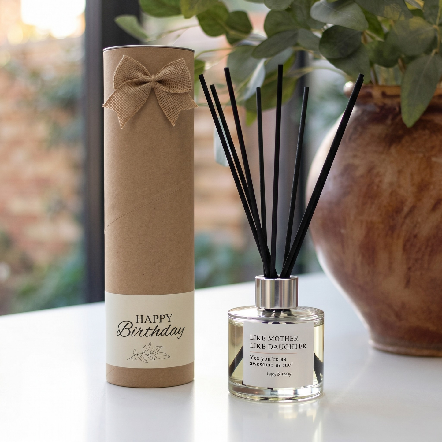 Personalised mother daughter candle and reed diffuser keepsake gift set ready to give - Hideaway Home Fragrances