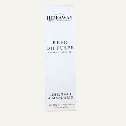 Refined Lime Basil and Mandarin Diffuser – Fresh Uplifting Invigorating Blend of Citrus and Herbs | Hideaway Home Fragrances