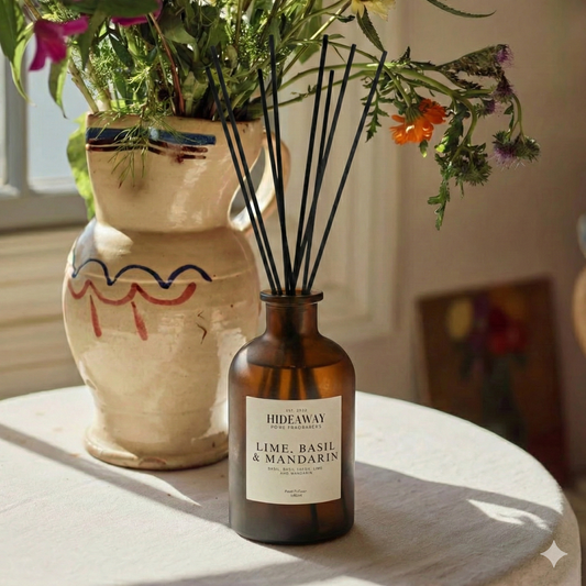 Luxury lime basil and mandarin 1000ml reed diffuser for large spaces, vibrant citrus and herb fragrance