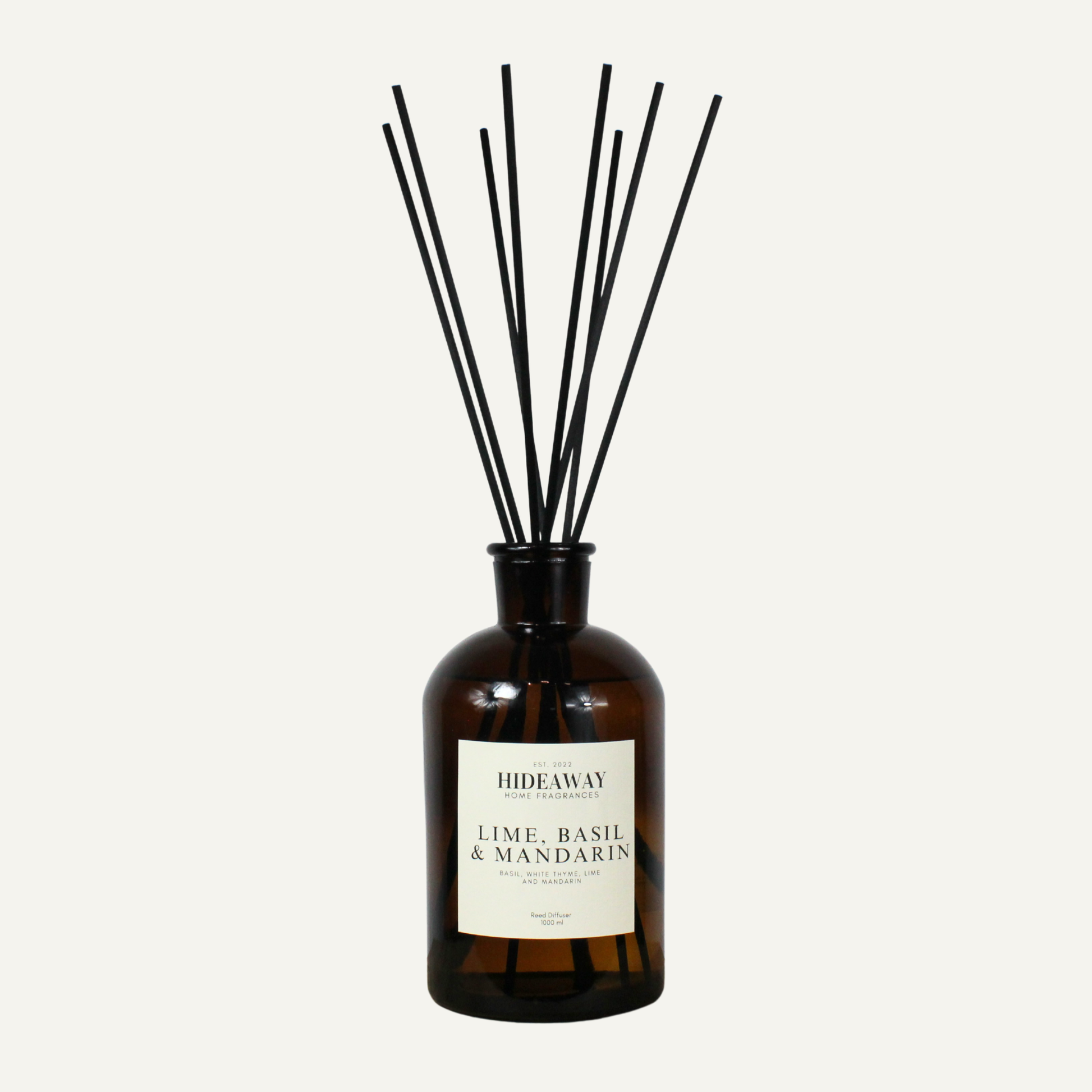 Statement 1000ml reed diffuser with lime mandarin and basil, long lasting scent for light filled interiors