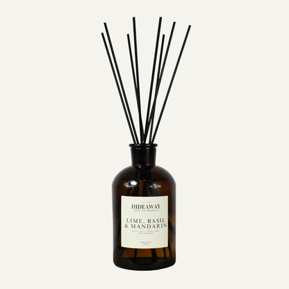 Statement 1000ml reed diffuser with lime mandarin and basil, long lasting scent for light filled interiors