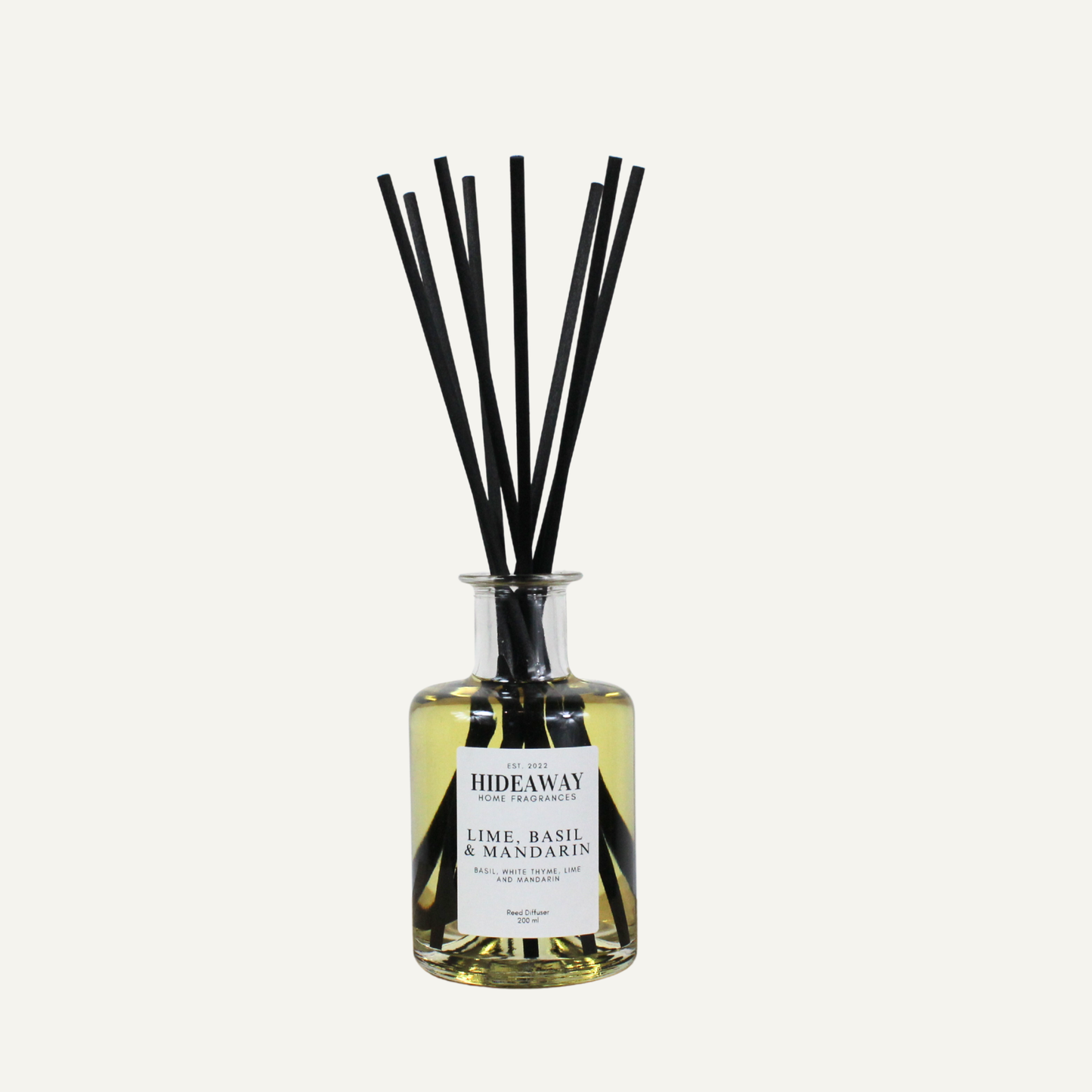 Fresh Mediterranean garden scented reed diffuser with peppery basil and zesty citrus notes