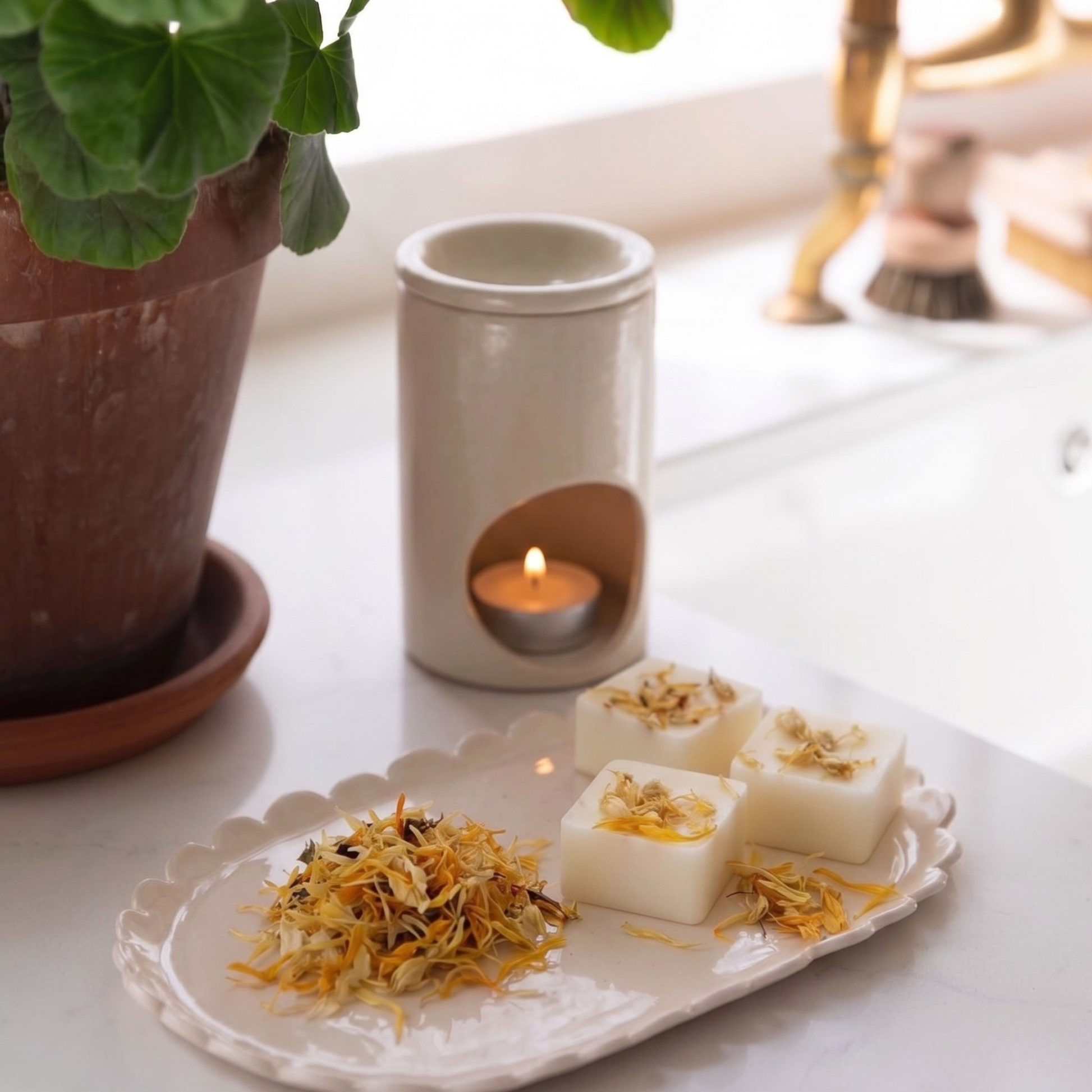 Lime, Basil and Mandarin botanical soy wax melts displayed in eco-friendly packaging - Hideaway Home Fragrances