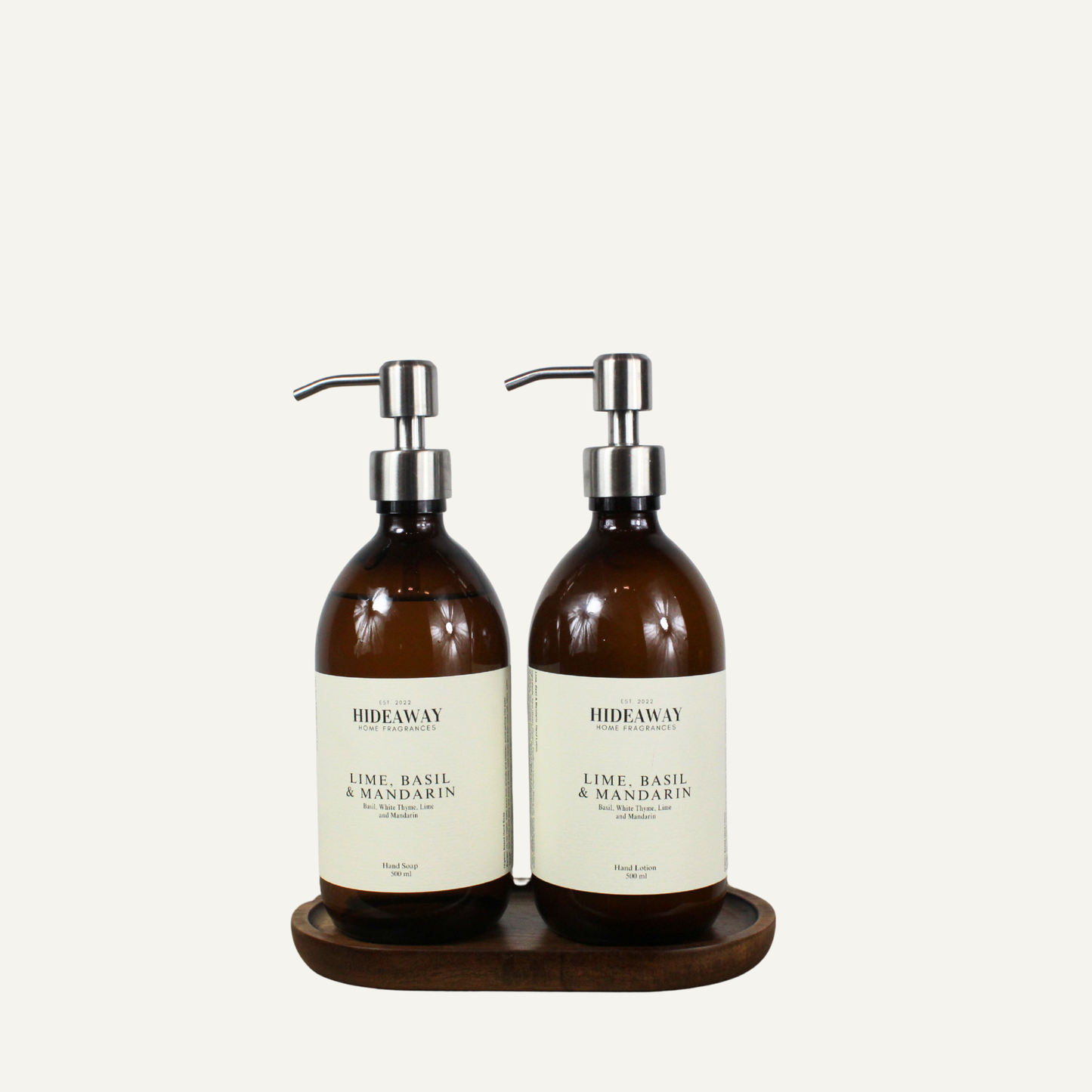 Sophisticated aromatic hand wash with subtle Patchouli and Vetiver base