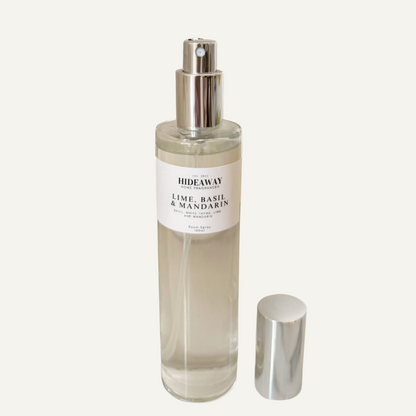 Citrus and herb room spray with lime, basil, and mandarin - Hideaway Home Fragrances