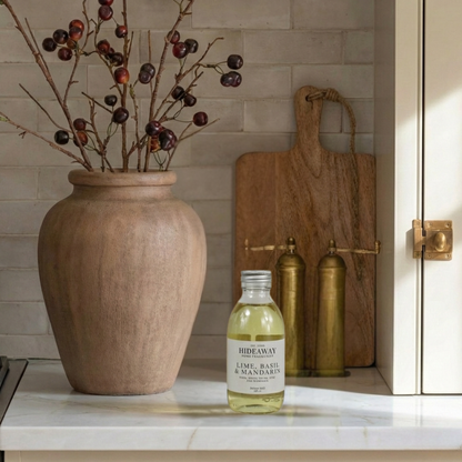 Lime Basil & Mandarin reed diffuser refill 150ml, fresh citrus and herbal home fragrance