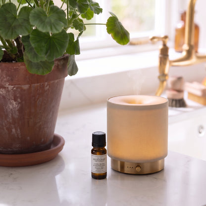 Fragrance notes breakdown for Hideaway Home Fragrances lime basil and mandarin fragrance oil featuring zesty mandarin, herbal basil, fresh lemongrass, and amberwood.