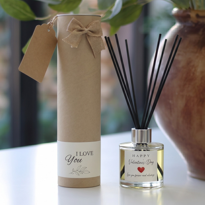 Personalised Valentine's Day gift set featuring a "Love You Forever" luxury scented candle and reed diffuser – Hideaway Home Fragrances