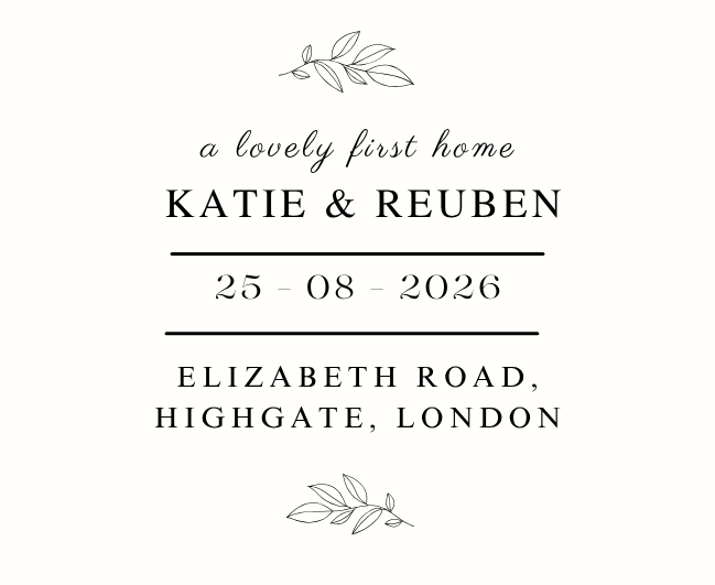 Luxury personalized moving day gift set for a couple's first home, with a sentimental custom-labeled candle and reed diffuser, elegantly boxed by Hideaway Home Fragrances.