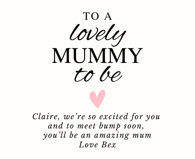 Luxury personalized expectant mother pamper gift set with a sentimental lovely mummy to be tribute candle and reed diffuser, elegantly boxed by Hideaway Home Fragrances.
