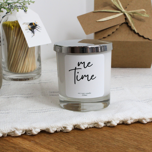 Personalised Me Time candle for relaxation, self-care, and unwinding – Hideaway Home Fragrances