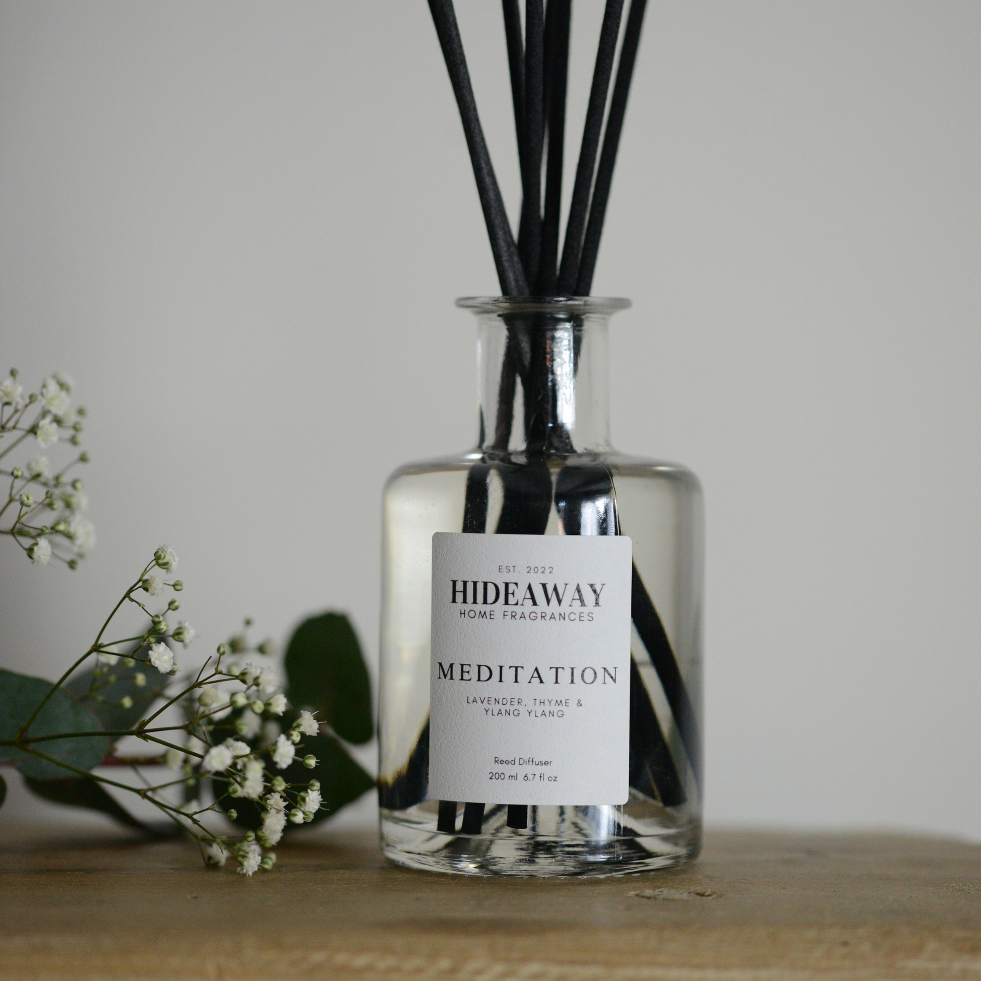 Meditation Reed Diffuser to calm your mind and uplift your spirit - Hideaway Home Fragrances