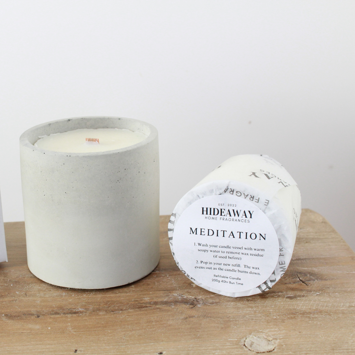 Achieve tranquility with the Meditation candle, designed to calm and elevate - Hideaway Home Fragrances