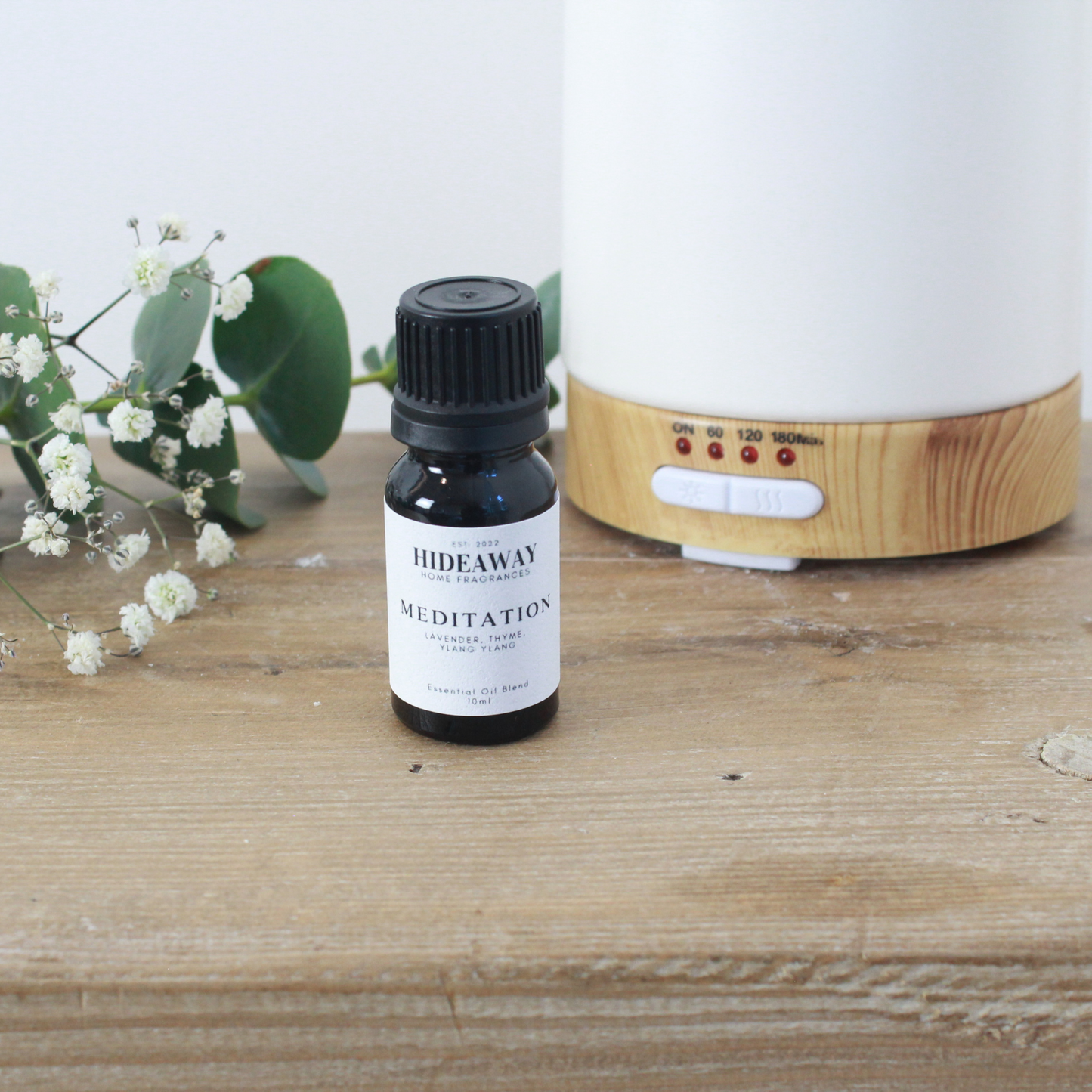 Meditation Essential Oil Blend 10ml to calm your mind and elevate your spirit - Hideaway Home Fragrances