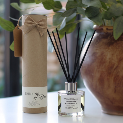 Personalised loving memory keepsake gift set featuring a luxury scented candle and reed diffuser – Hideaway Home Fragrances
