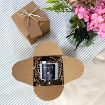 Unique custom Christmas candle spreading warmth and holiday cheer – Hideaway Home Fragrances