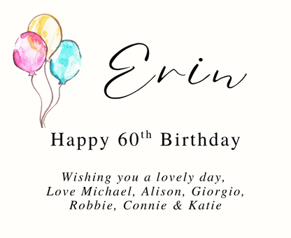 Close up of personalised name and age luxury reed diffuser milestone birthday gift - Hideaway Home Fragrances