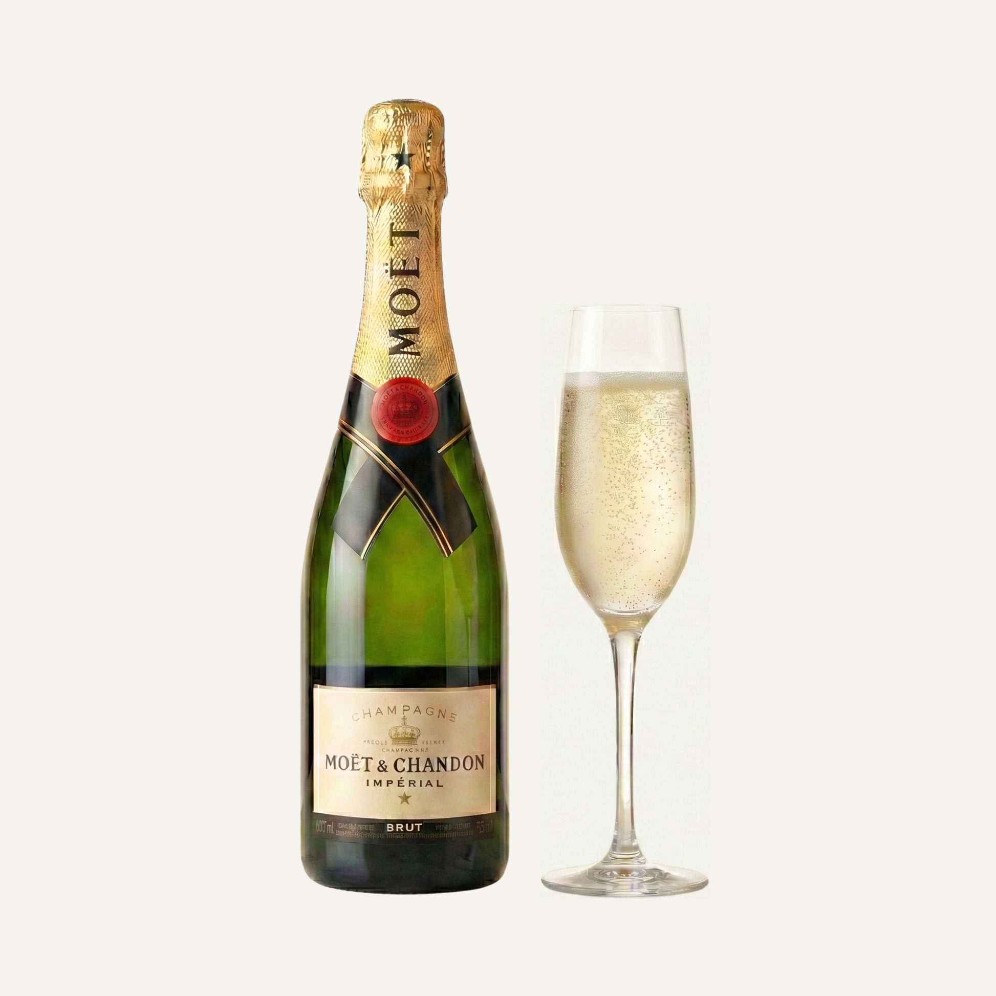 Luxury champagne gift set being unboxed, revealing the Moët bottle inside the black wooden slider case.