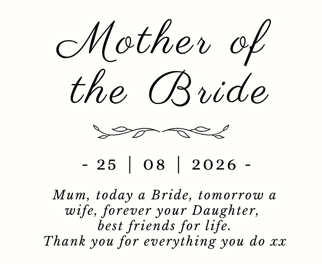 Elegant personalised Mother Of Bride Thank You Candle & Reed Diffuser hamper for mum with a luxury fragrance candle and room diffuser – Hideaway Home Fragrances