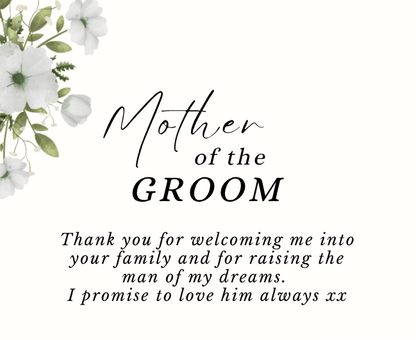 Elegant personalised wedding thank you Mother Of The Groom Candle & Reed Diffuser Gift hamper – Hideaway Home Fragrances
