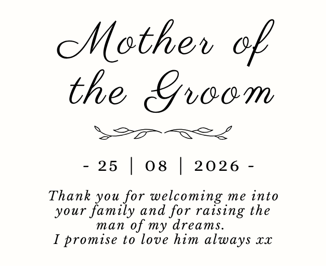 Elegant personalised Personalised Mother Of Groom Thank You Candle & Reed Diffuser hamper with a luxury fragrance candle and matching room diffuser – Hideaway Home Fragrances
