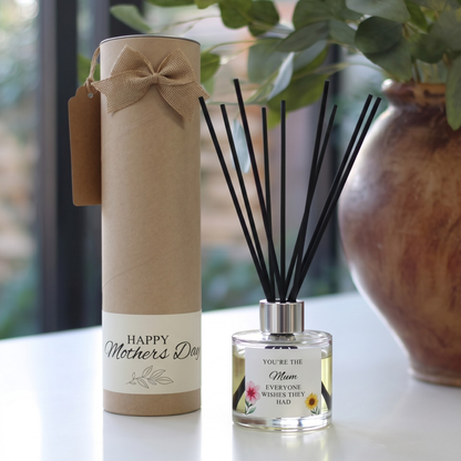 Personalised "Mum Everyone Wishes They Had" candle and luxury reed diffuser keepsake gift set, beautifully packaged and ready to gift by Hideaway Home Fragrances.