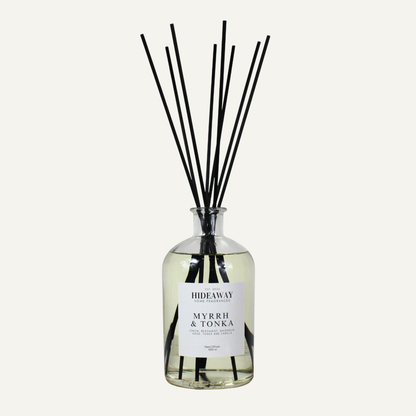 Statement 1000ml reed diffuser with myrrh tonka and cedar, long lasting fragrance for luxury homes