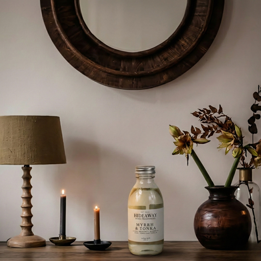 Myrrh & Tonka reed diffuser refill 150ml, warm oriental fragrance for living rooms and bedrooms