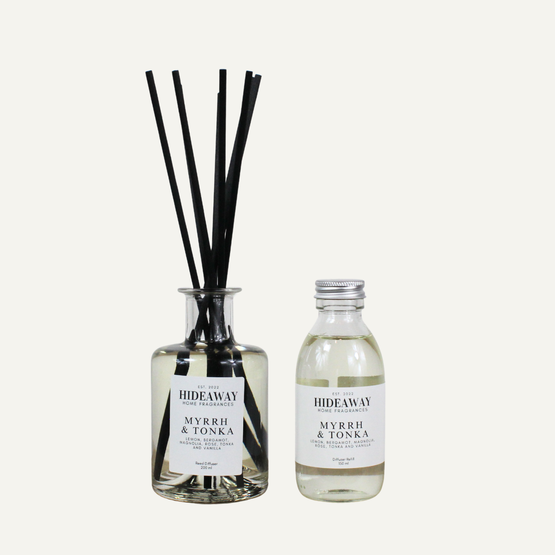 Oriental fragrance reed diffuser, rich myrrh and tonka aroma for sophisticated interiors