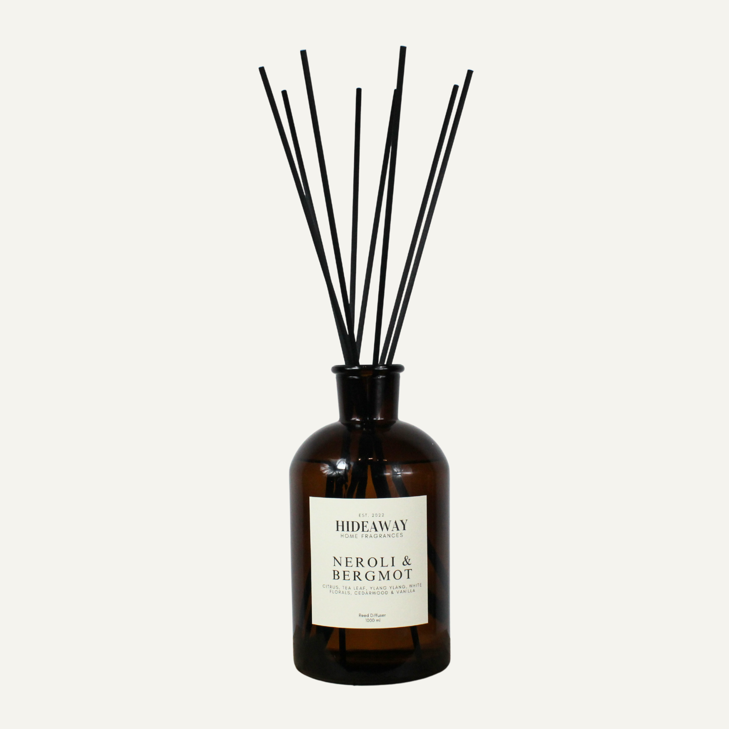 Grand scale citrus floral reed diffuser 1000ml, uplifting neroli bergamot aroma for light filled homes
