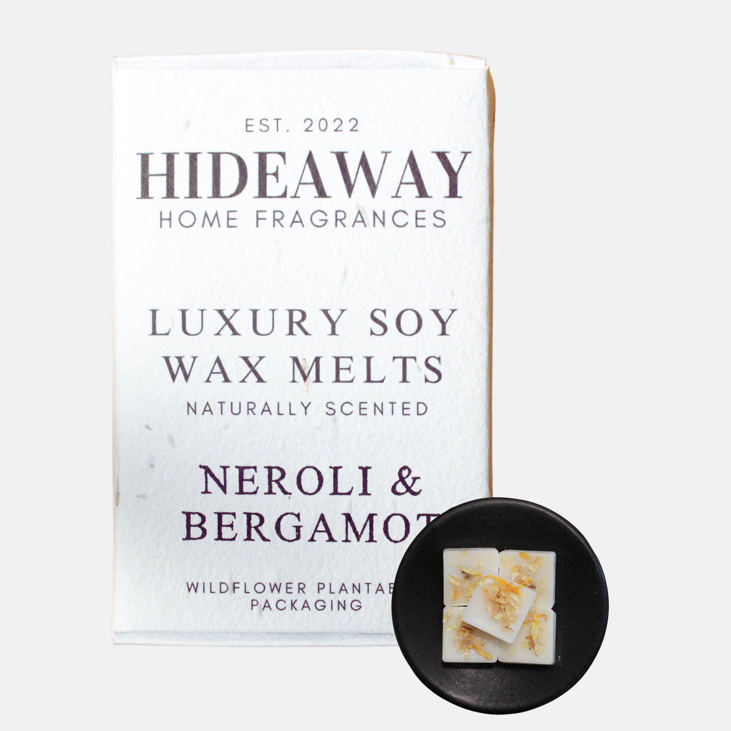 Soy Wax Melts with neroli and bergamot to boost focus - Hideaway Home Fragrances