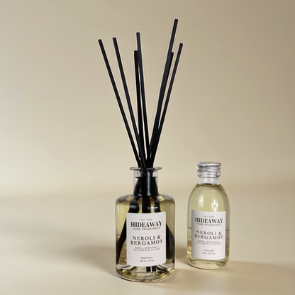 Energising reed diffuser for focus and serenity with floral-citrus aroma – Hideaway Home Fragrances