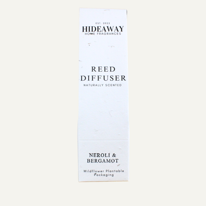 Refined Neroli and Bergamot Diffuser – Uplifting Energising Refreshing Blend of Citrus, Floral, and Herbal Notes | Hideaway Home Fragrances