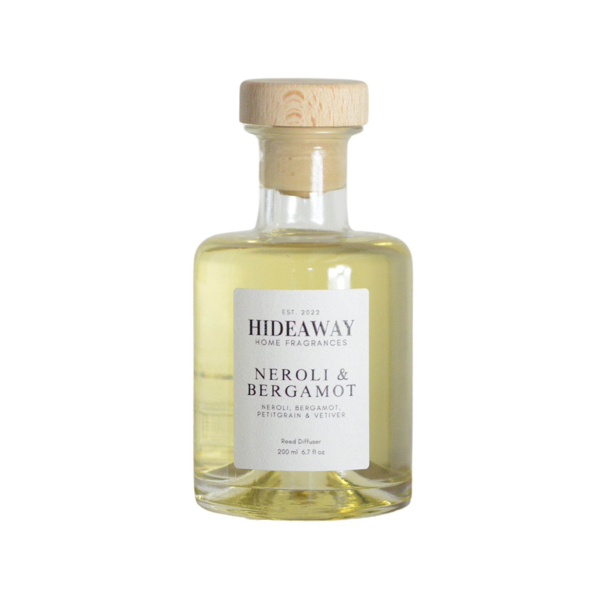 Neroli & Bergamot Reed Diffuser to refresh and boost mental clarity - Hideaway Home Fragrances