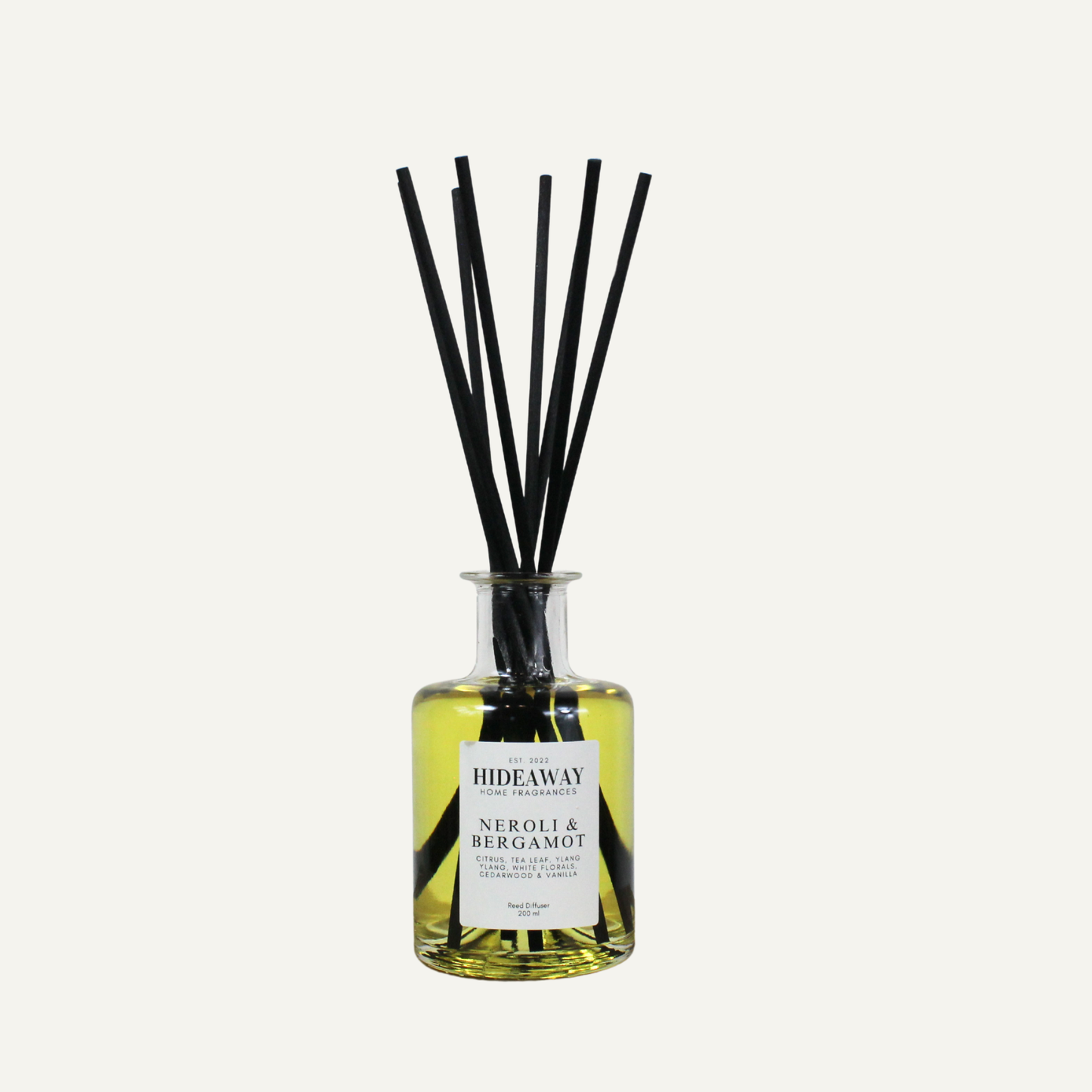 Golden hour inspired reed diffuser 200ml, neroli bergamot and vanilla fragrance for conservatories